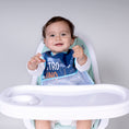 Cargar la imagen en la vista de la galería, Babero de alimentación impermeable peva azul dinosaurio