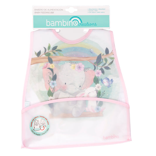 Babero Impermeable con Bolsillo - Elefanta Floral