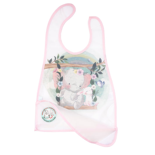 Babero Impermeable con Bolsillo - Elefanta Floral