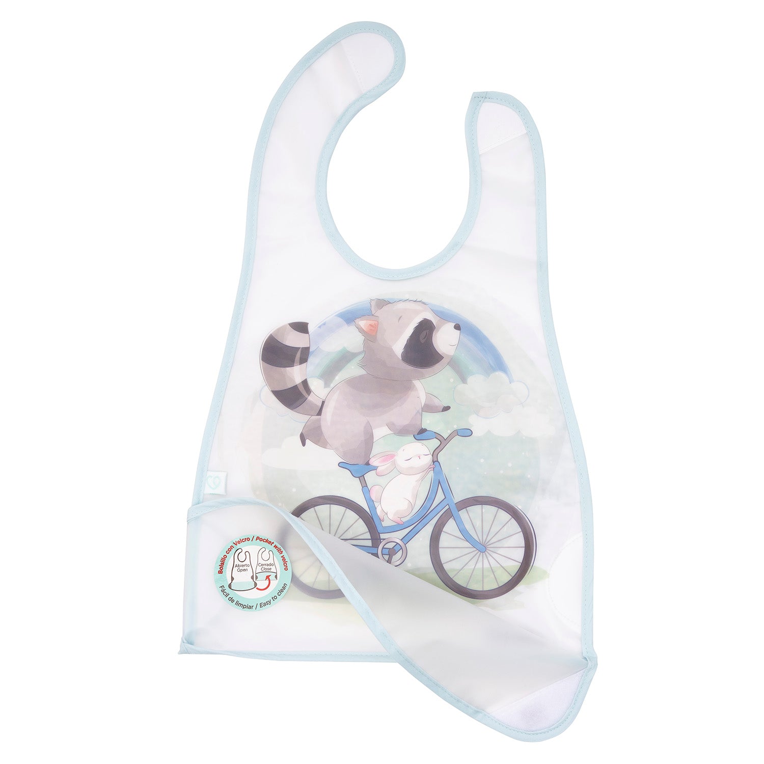 Babero Impermeable con Bolsillo - Mapache
