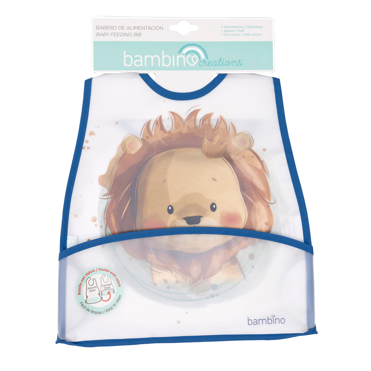 Babero impermeable con bolsillo - león
