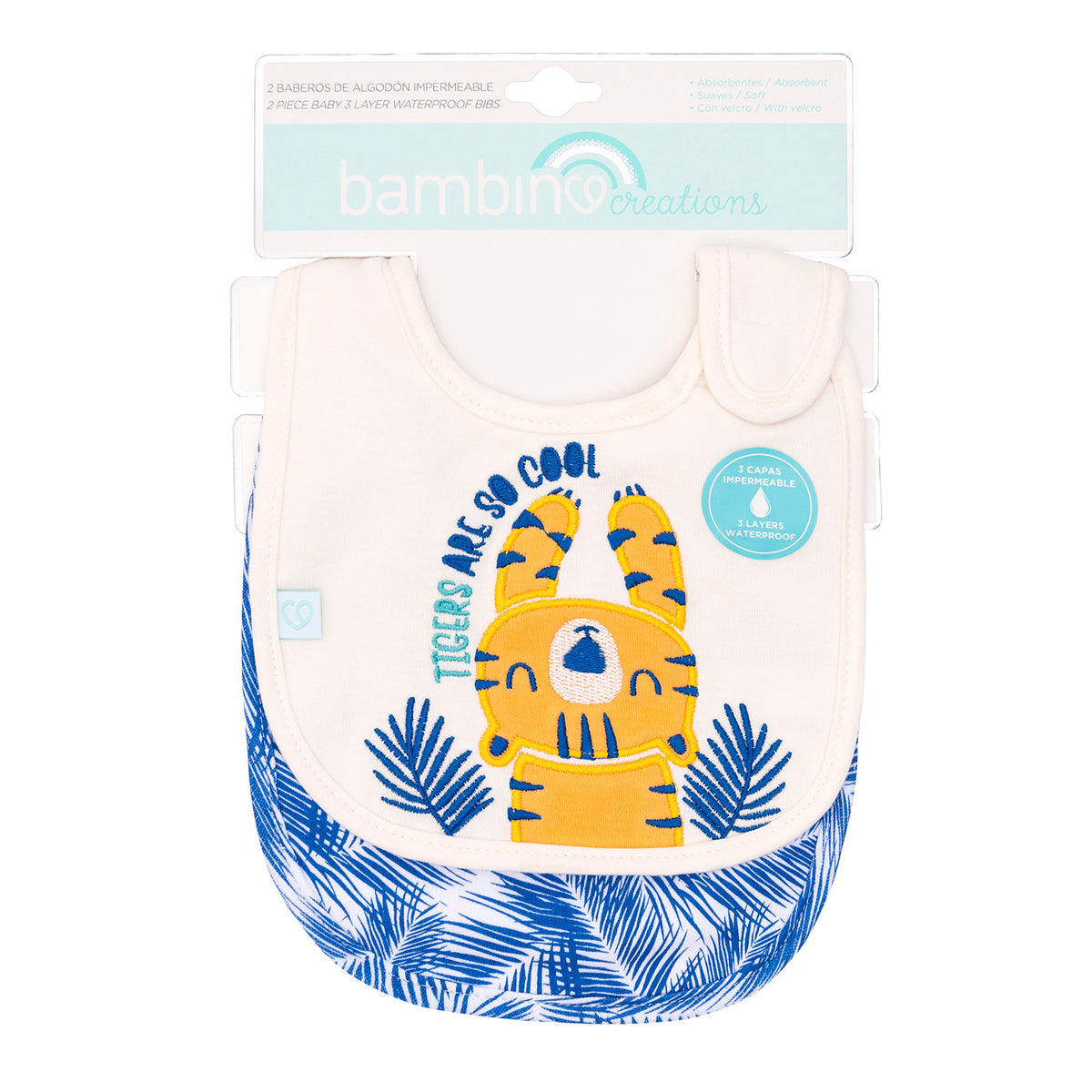 Set Baberos Triple Capa Tigre