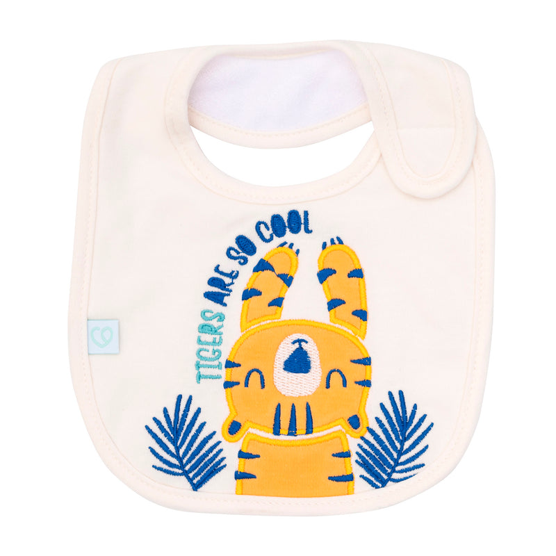 Set 2 Piezas Babero Algodón Impermeable Bambino Creations Tigre Azul