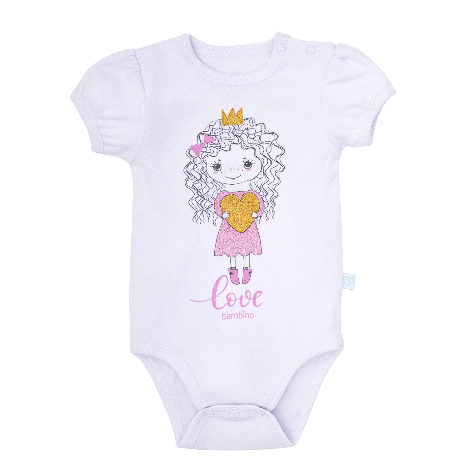 Bodies Manga Corta 100% Algodón - Princesa de Corazones