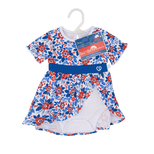 Body Vestido Fiestas Patrias 100% Algodón - Huasita Floreada