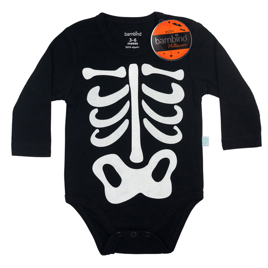 Body Halloween Esqueleto 3-6 meses