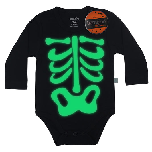 Body Halloween Esqueleto 3-6 meses