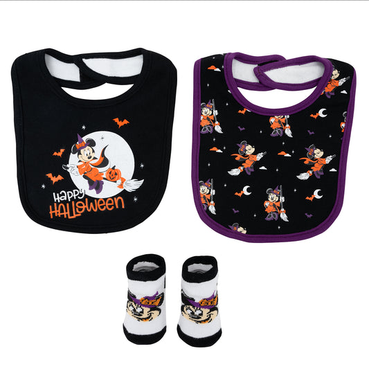 Minnie Halloween Set de 2 Baberos y Calcetines Disney - Minnie Brujita