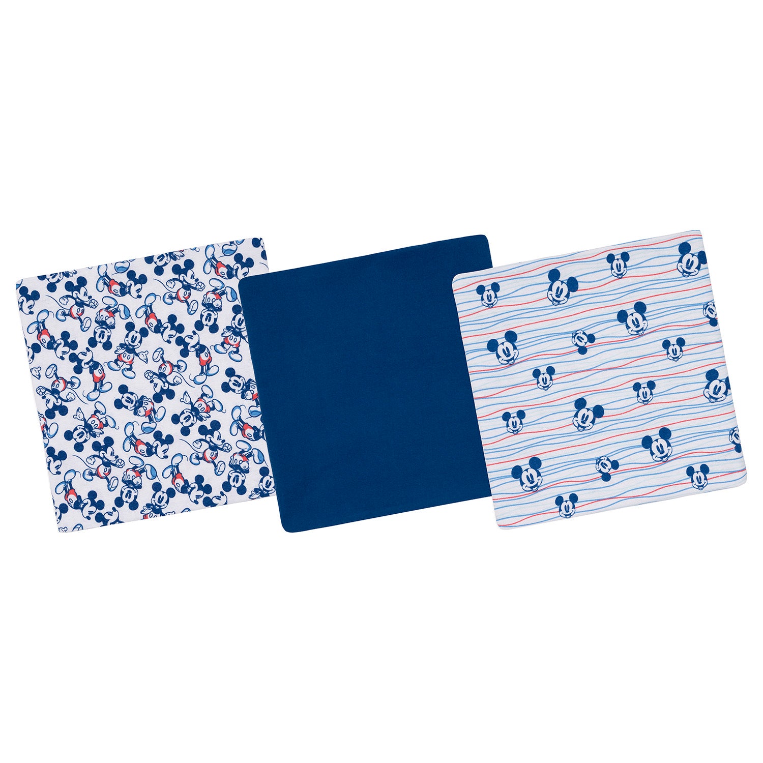 Mickey Tripack de Mantitas de Franela Disney 100% Algodón - Mickey y lineas