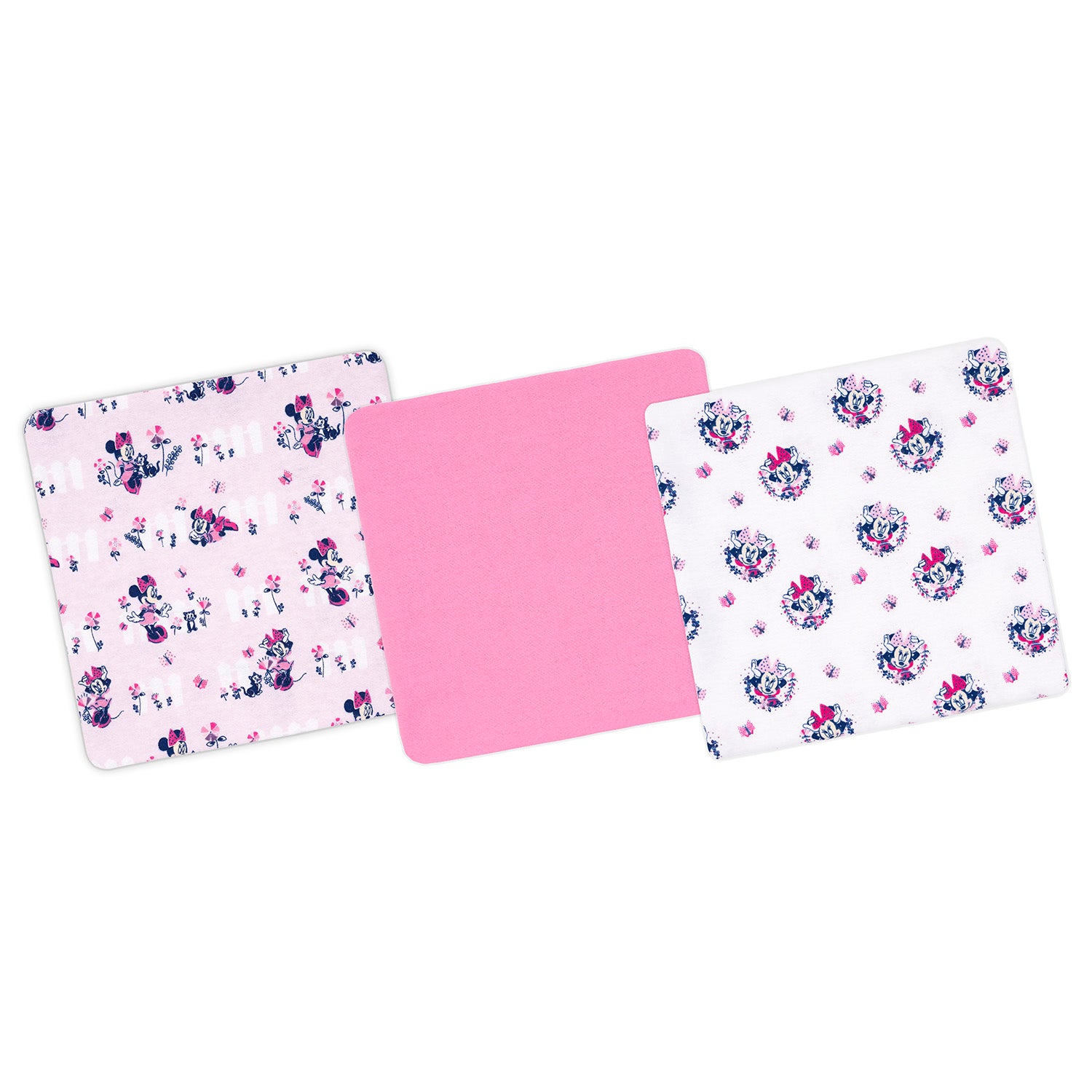 Minnie Tripack de Mantitas de Franela Disney 100% Algodón - Minnie y Cintas