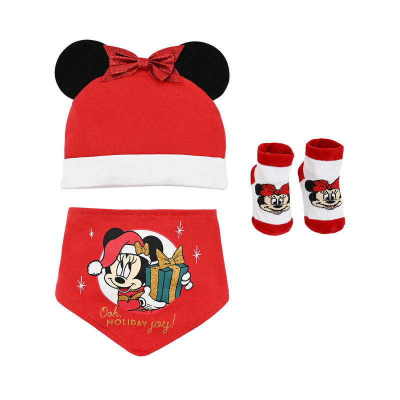 Set 3 Piezas Bandana, Gorrito y Calcetines Minnie Navidad