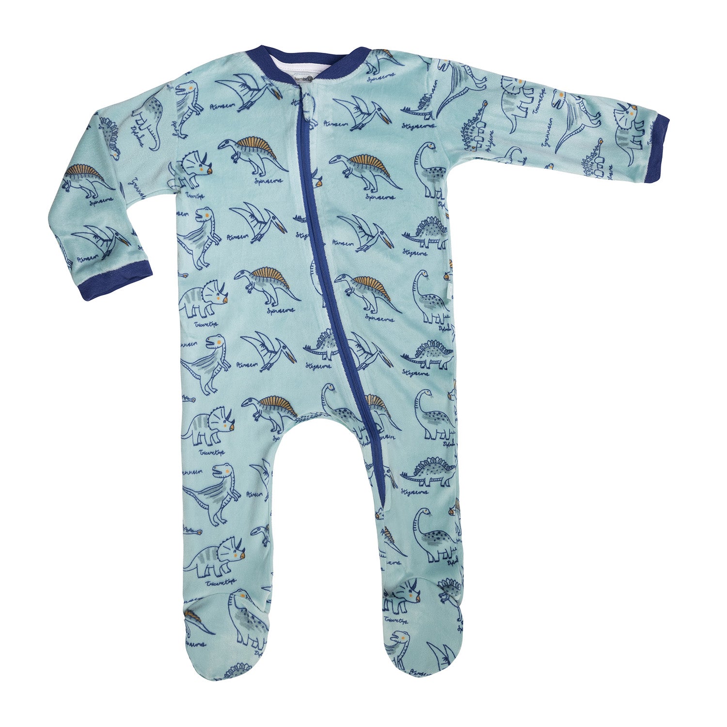 Pijama suavecito celeste dinosaurios niño