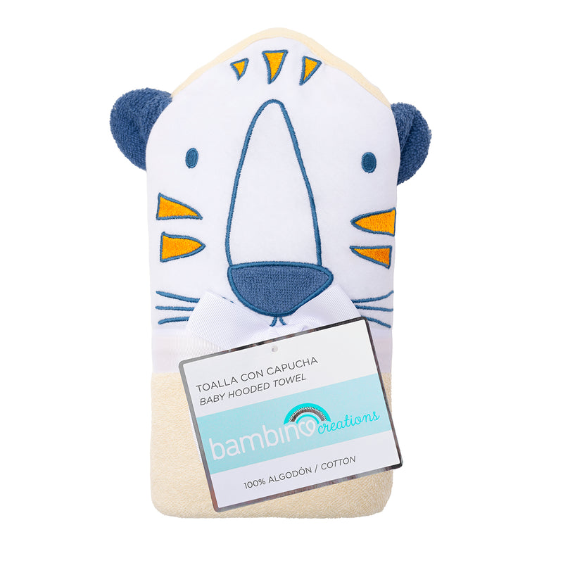Toalla con Capucha 100% Algodón - Tigre