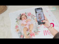 Reproducir el video en la vista de la galería, Mantita cumple mes 100% algodón de muselina - corona de flores
