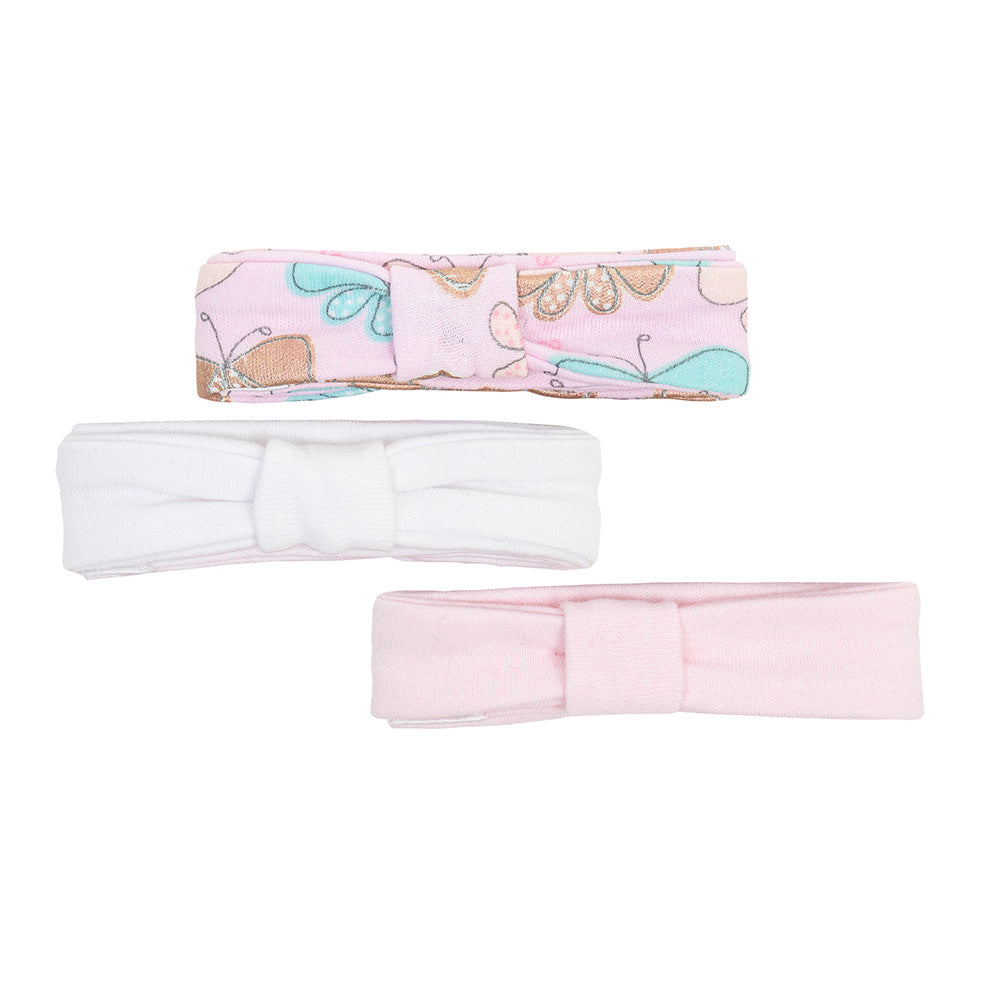 Set 3 cintillos rosado mariposa