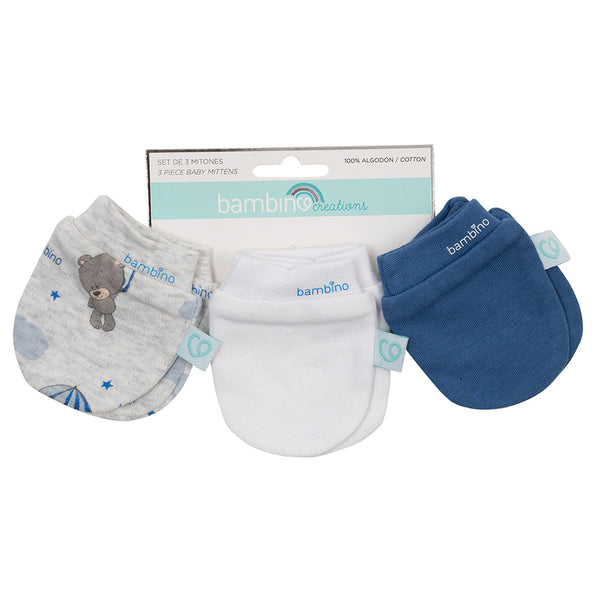 Set 3 Mitones Gris Oso