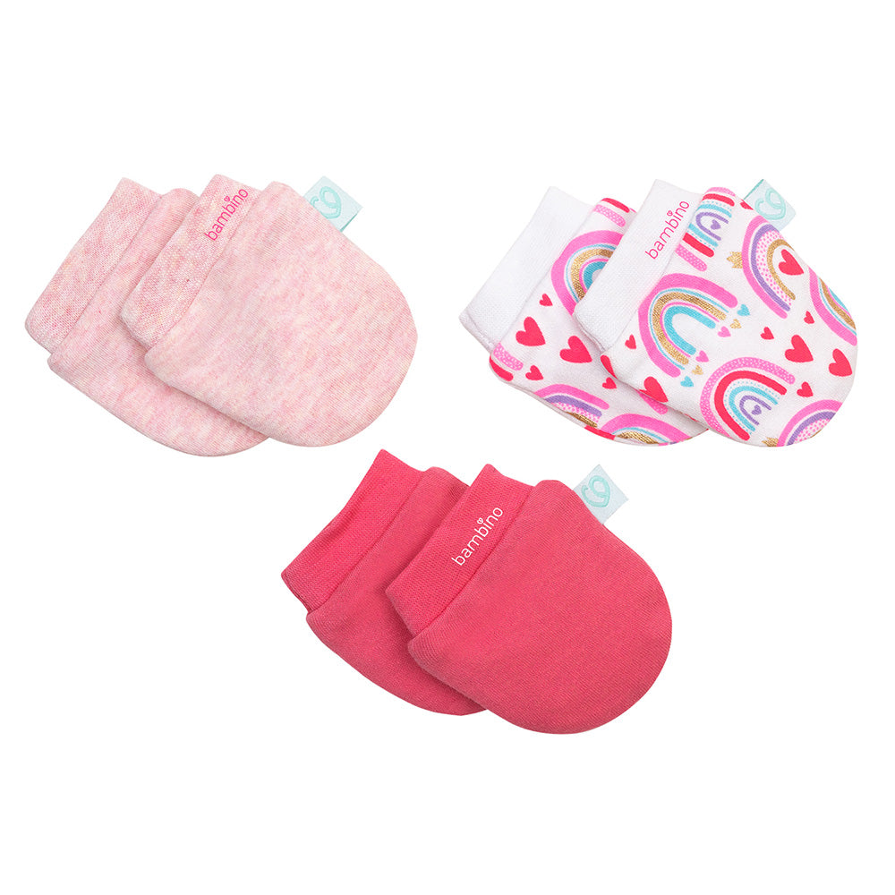 Set 3 mitones fucsia arcoíris