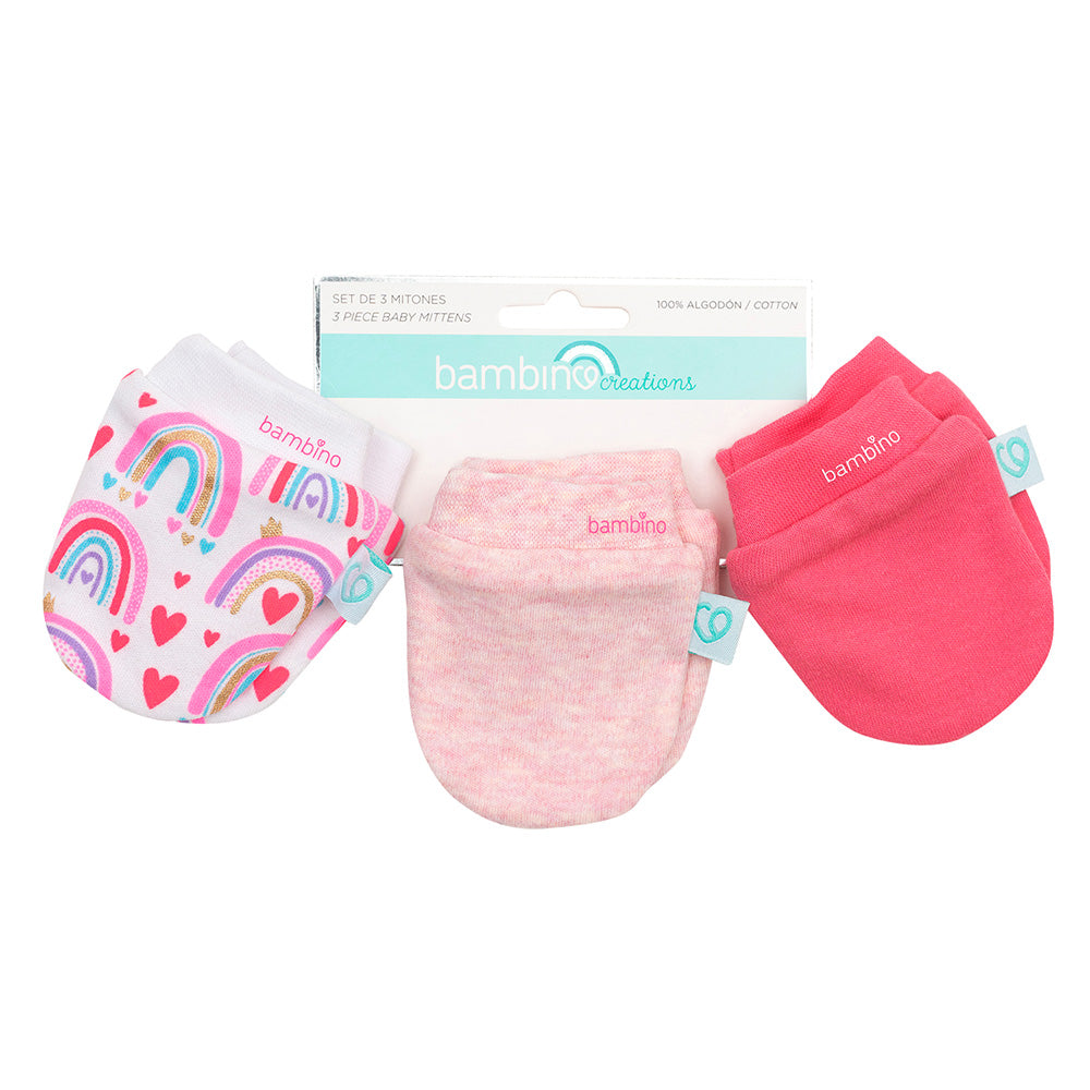 Set 3 mitones fucsia arcoíris