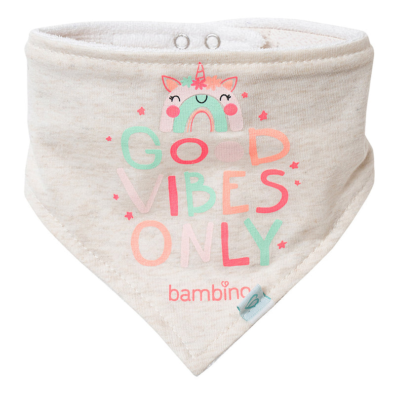 Set 2 Baberos Bandana Algodón Gris Arcoíris