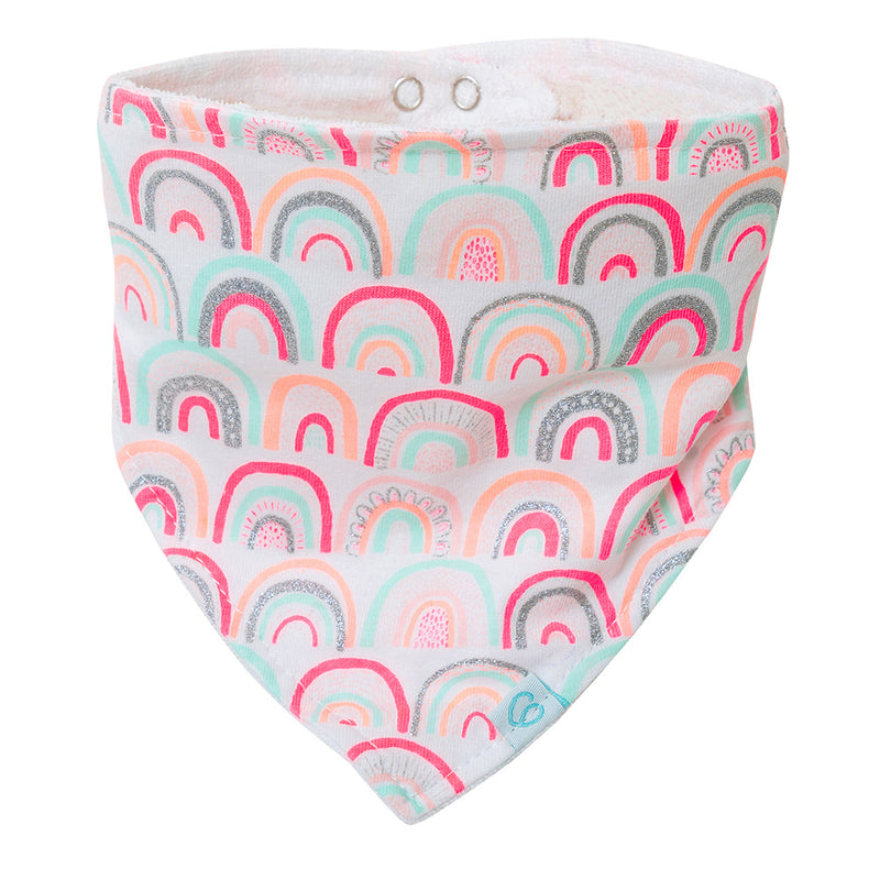 Set 2 Baberos Bandana Algodón Gris Arcoíris