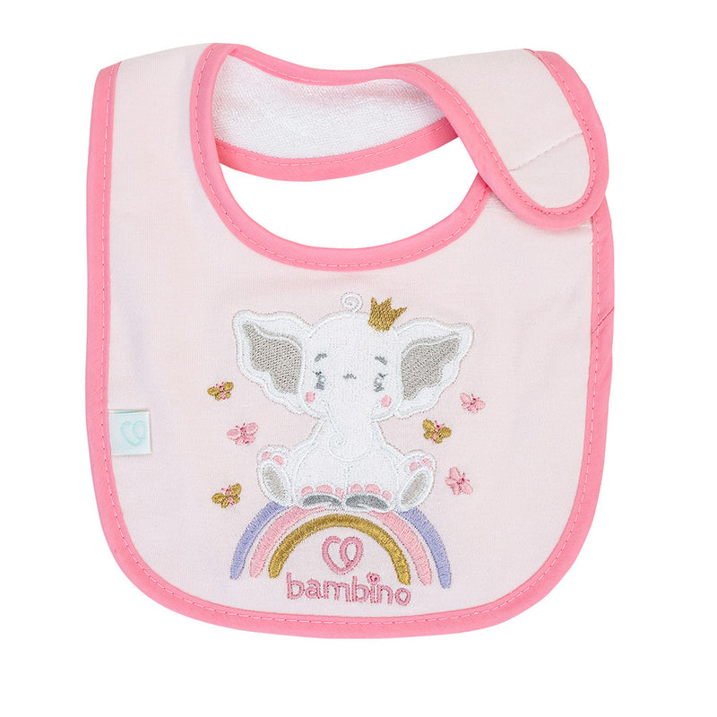 Set 2 Baberos de Algodón Impermeables Rosado Elefante