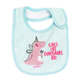 Cargar la imagen en la vista de la galería, Set 2 baberos de algodón impermeables menta dinosaurio
