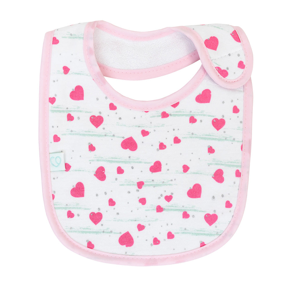 Set 2 baberos de algodón impermeables menta dinosaurio