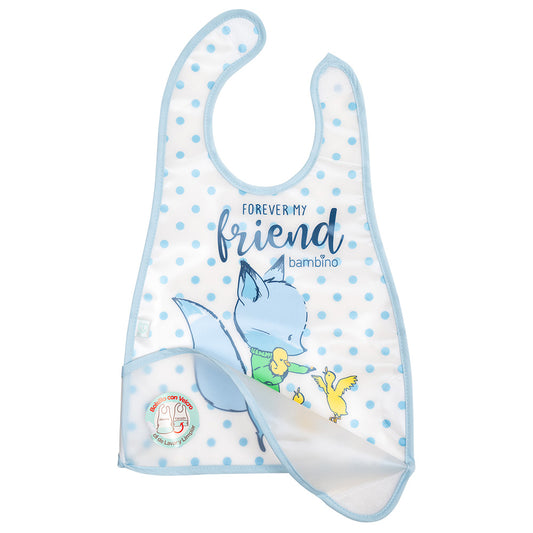 Babero de Alimentación Impermeable PEVA Celeste Zorro