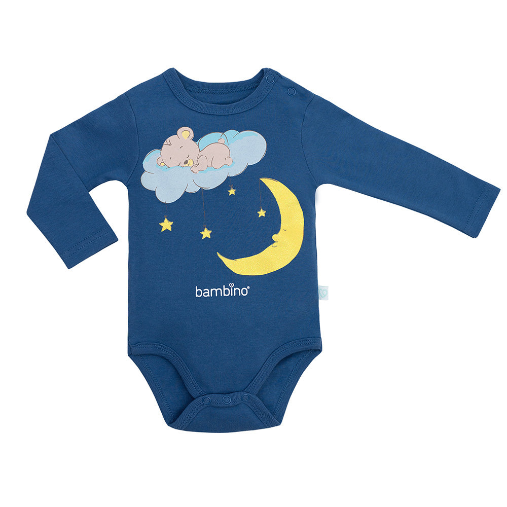 Set 2 Body Manga Larga Celeste Oso
