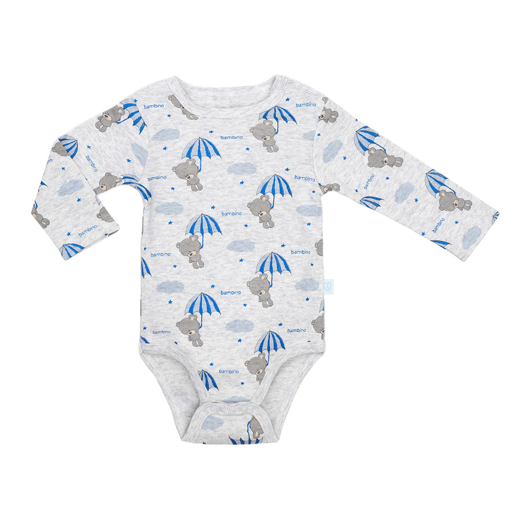 Set 2 Body Manga Larga Celeste Oso