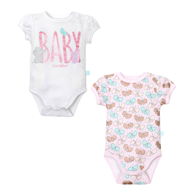Bipack de Bodies Manga Corta 100% Algodón - Baby Elephant & Bunny