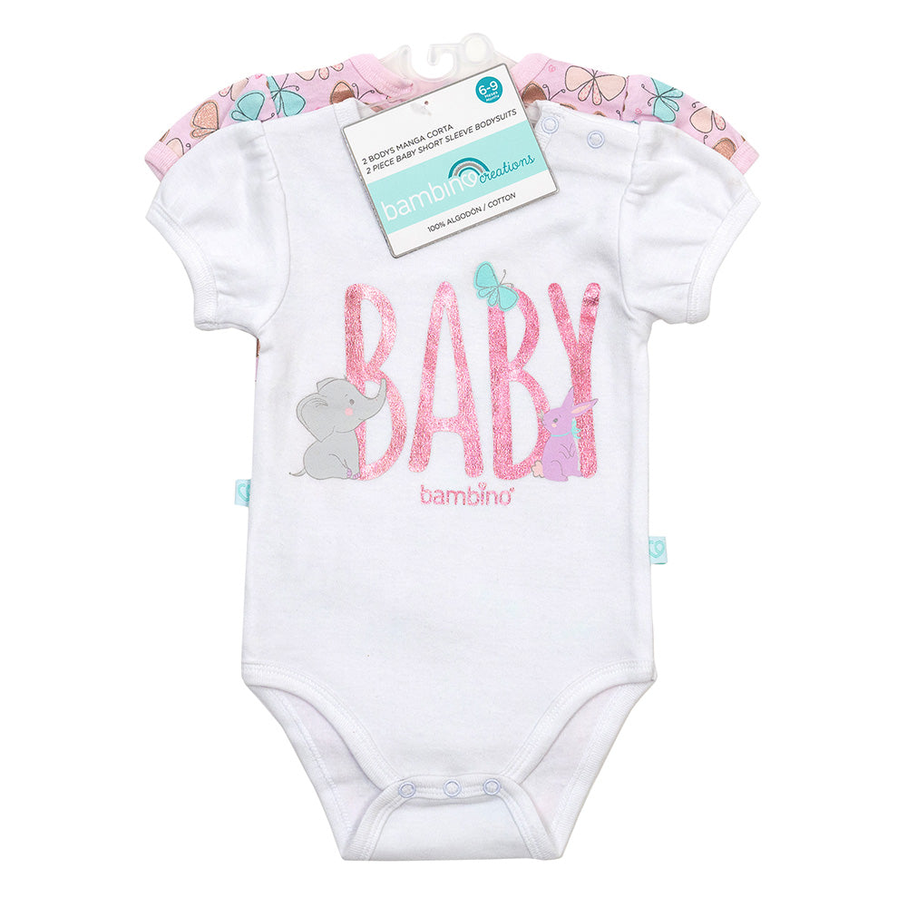 Bipack de Bodies Manga Corta 100% Algodón - Baby Elephant & Bunny