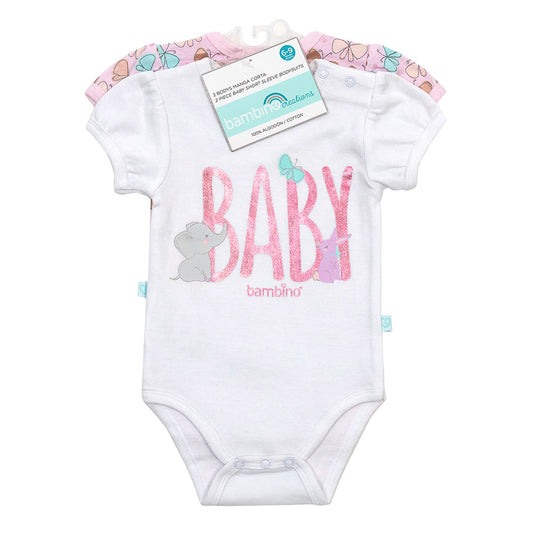 Bipack de Bodies Manga Corta 100% Algodón - Baby Elephant & Bunny