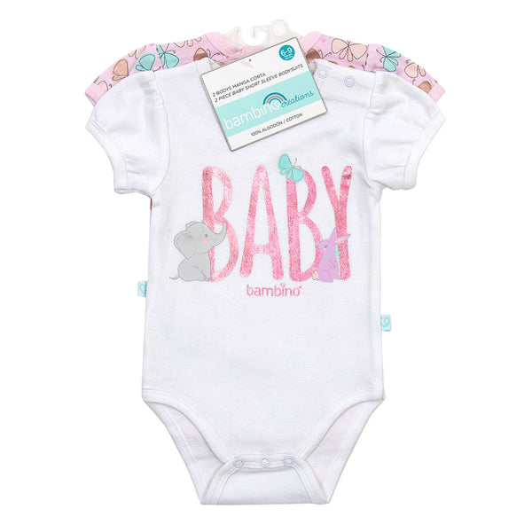 Bipack de Bodies Manga Corta 100% Algodón - Baby Elephant & Bunny