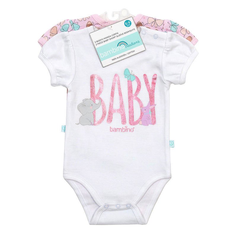 Bipack de Bodies Manga Corta 100% Algodón - Baby Elephant & Bunny