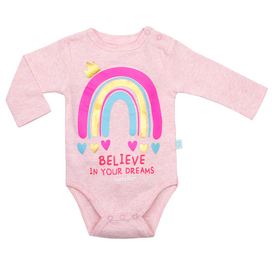 Bipack de bodies manga larga 100% algodón - lluvia de arcoiris