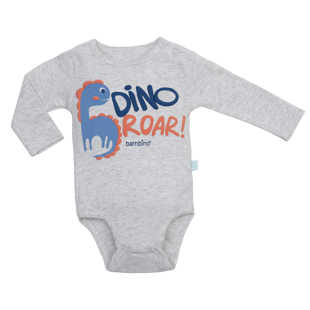 Set 2 Body Manga Larga Azul Dinosaurio