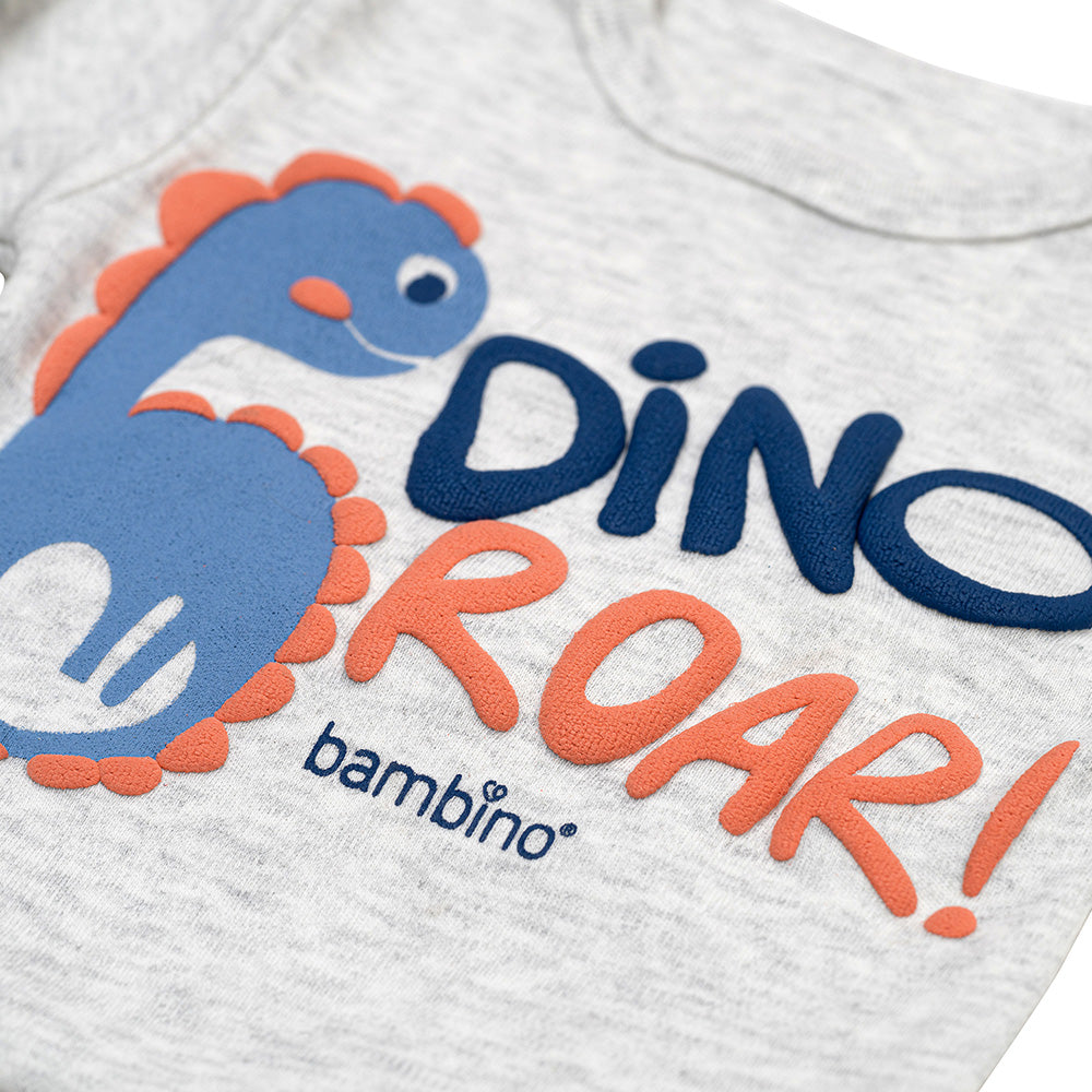 Set 2 Body Manga Larga Azul Dinosaurio