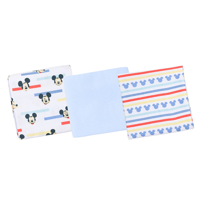 Set 3 Mantitas Franela Celeste Mickey