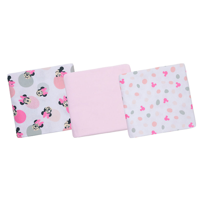 Set 3 Mantitas Franela Rosado Minnie