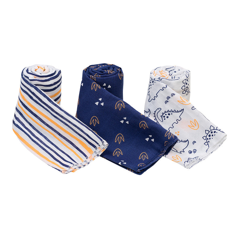 Set 3 Pañales Tuto Azul Dino Líneas