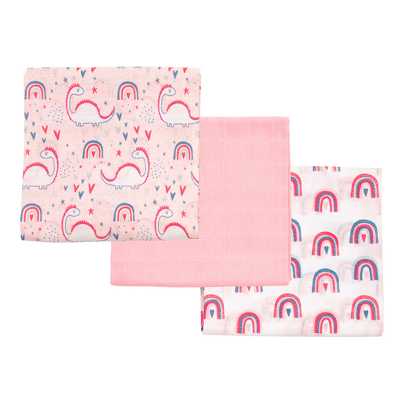 Set 3 Pañales Tuto Rosado Dinosaurio