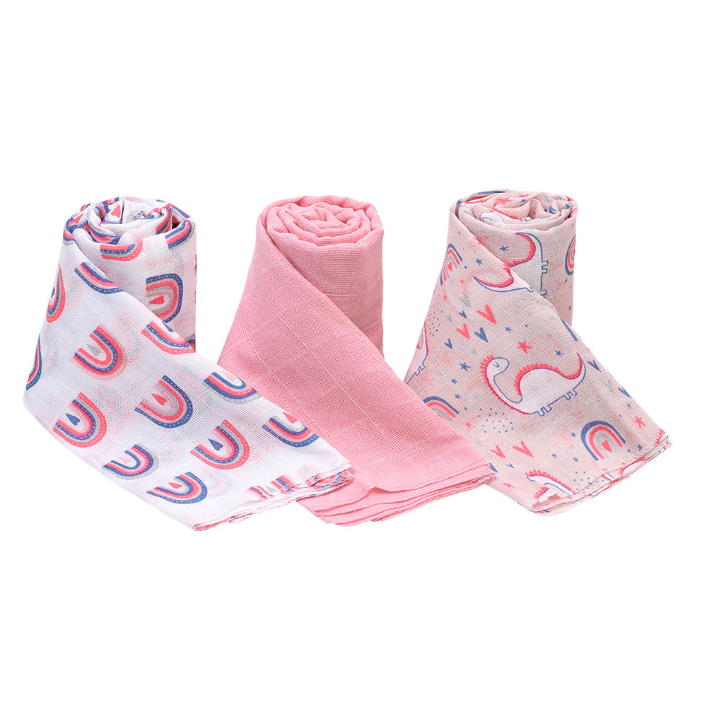 Set 3 pañales tuto rosado dinosaurio