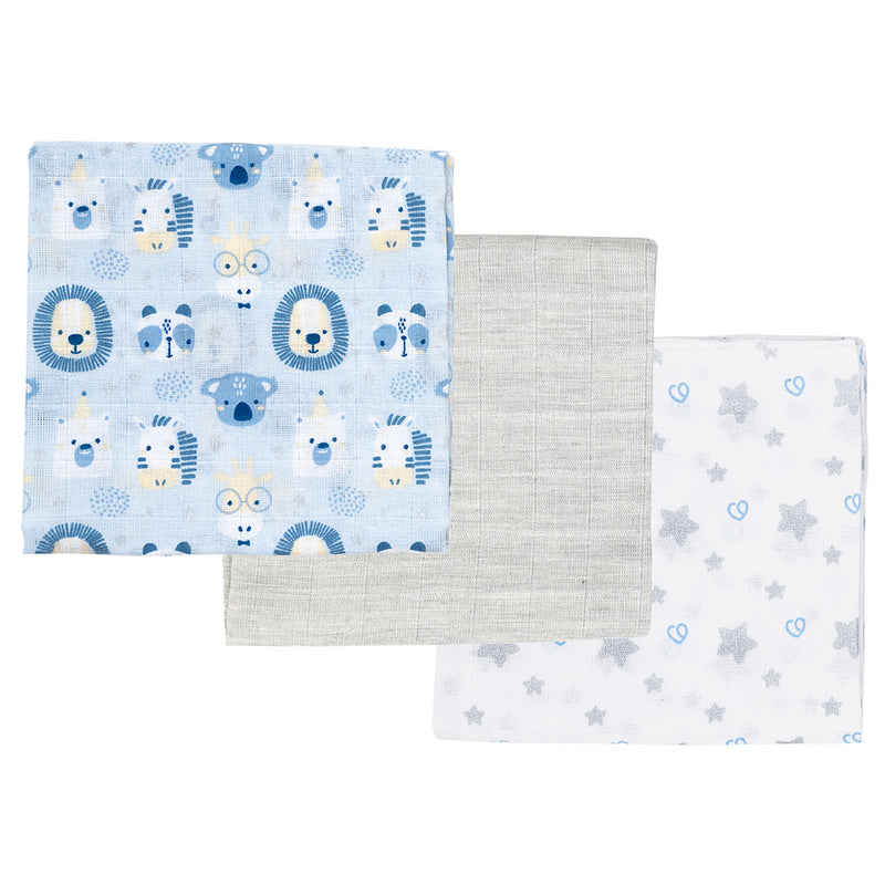 Set 3 Pañales Tuto Celeste Animales