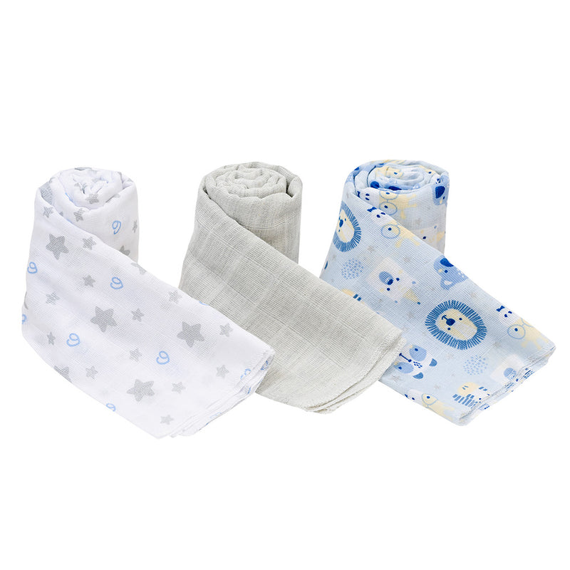 Set 3 Pañales Tuto Celeste Animales