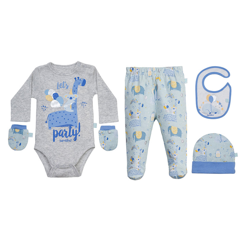 Baby Gift 5 Piezas Celeste Animales