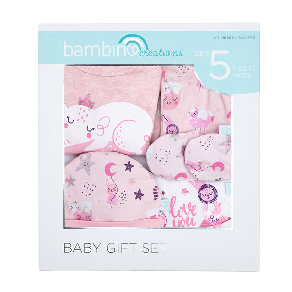 Baby Gift 5 Piezas Rosado Animales