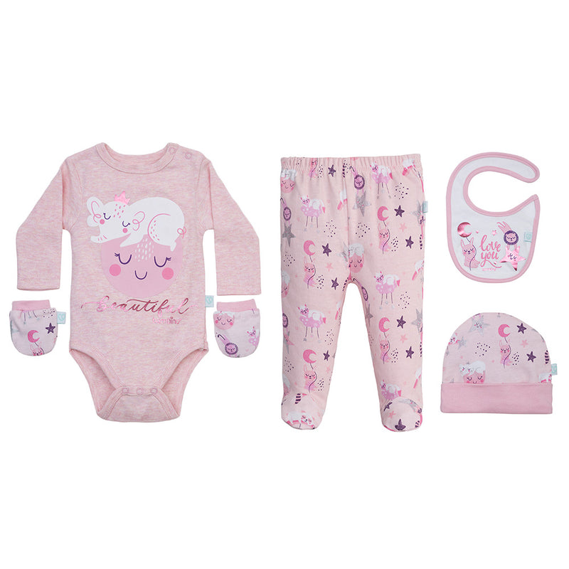 Baby Gift 5 Piezas Rosado Animales