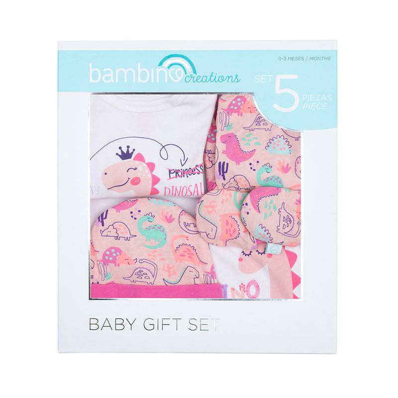 Baby Gift 5 Piezas Fucsia Dinosaurio