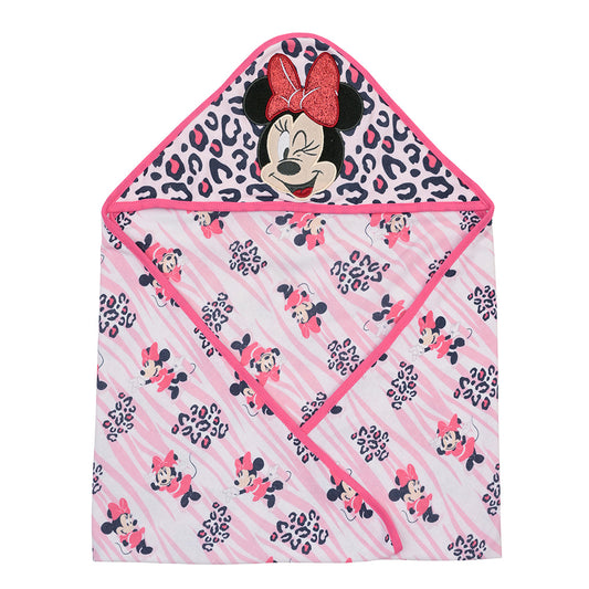 Toalla con Capucha Fucsia Minnie Animal Print